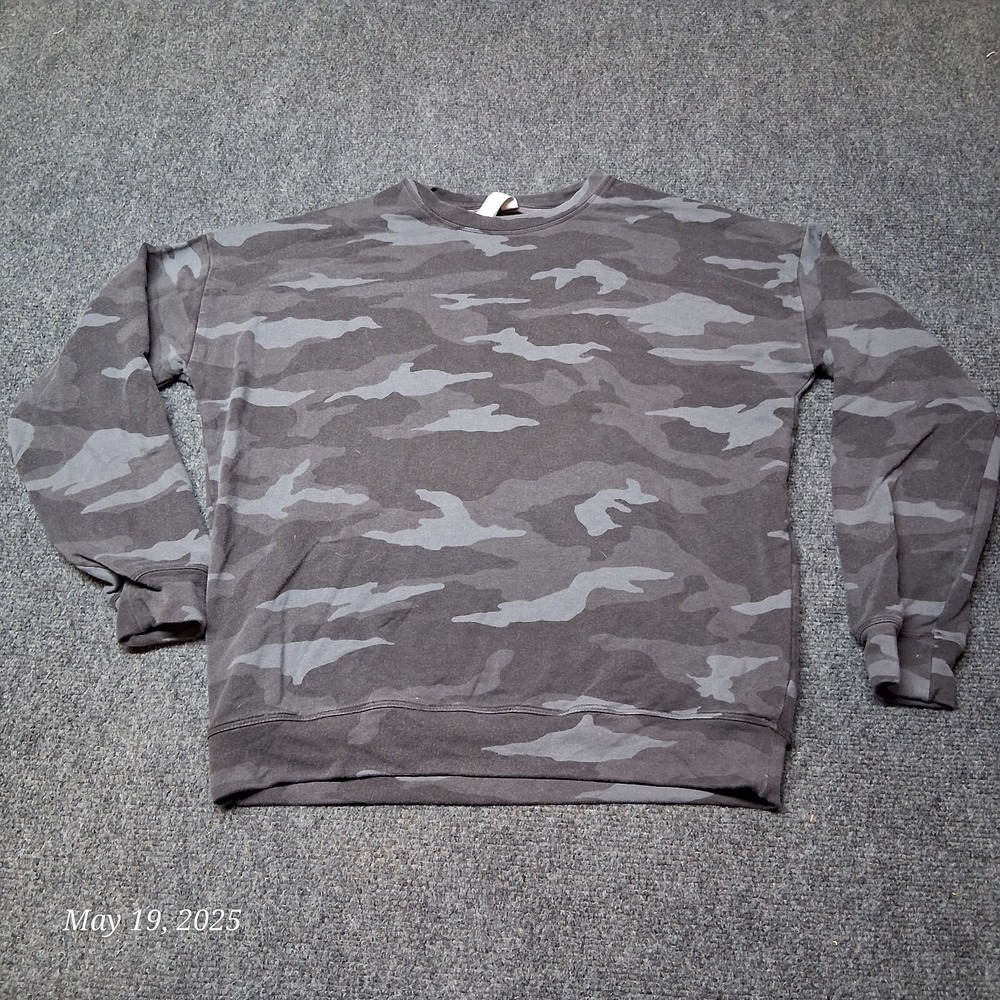 Athleta Studio to Street Camo Sweatshirt Size XXS Black Camouflage 50995